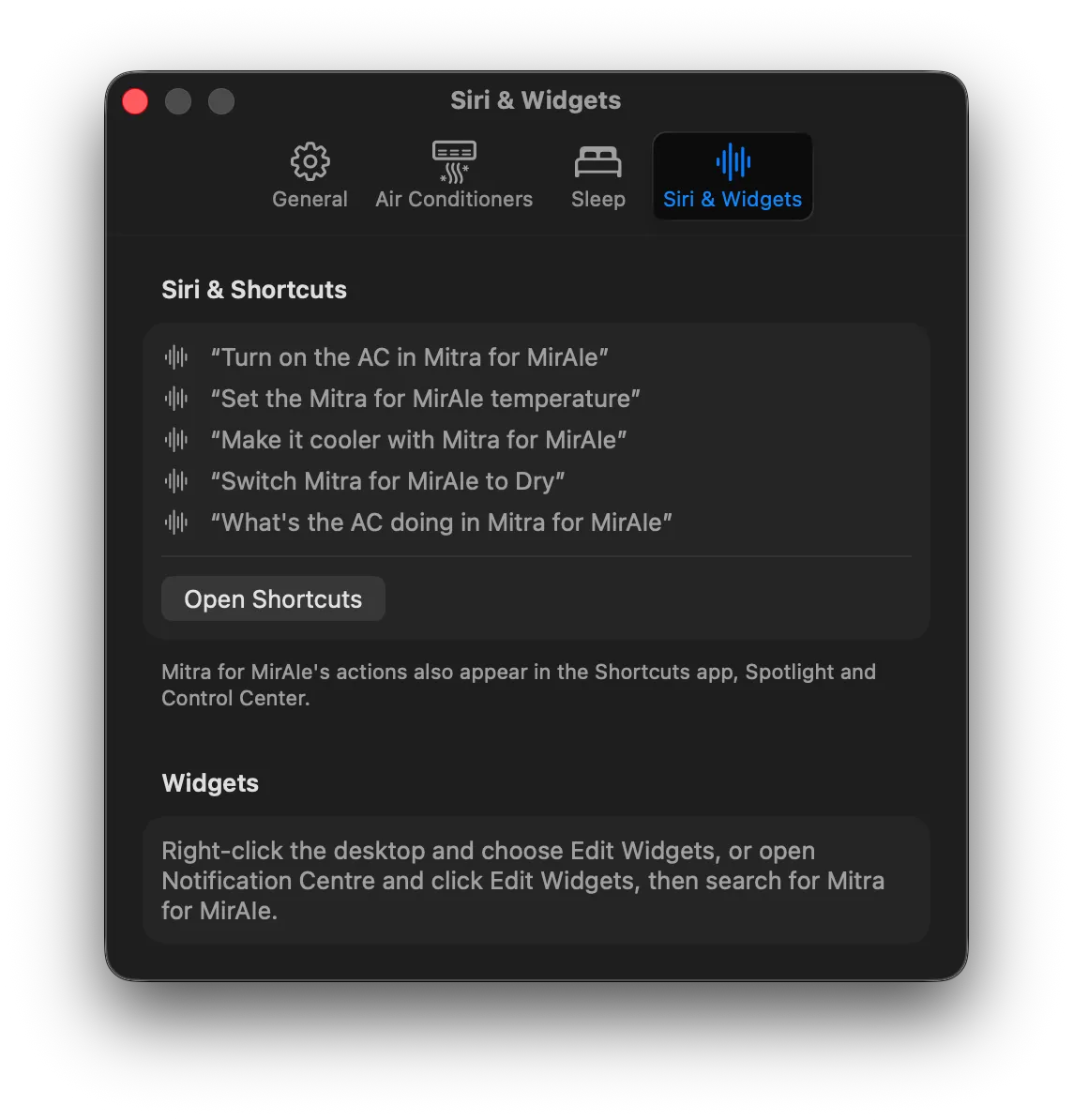 Mac Settings, Siri and Widgets: the phrases Siri understands, and how to add a widget